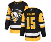 Adidas Pittsburgh Penguins #15 Riley Sheahan Authentic Black Home NHL Jersey