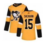 Adidas Pittsburgh Penguins #15 Riley Sheahan Premier Gold Alternate NHL Jersey