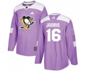 Adidas Pittsburgh Penguins #16 Josh Jooris Authentic Purple Fights Cancer Practice NHL Jersey
