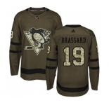 Adidas Pittsburgh Penguins #19 Derick Brassard Authentic Green Salute to Service NHL Jersey