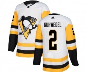 Adidas Pittsburgh Penguins #2 Chad Ruhwedel Authentic White Away NHL Jersey