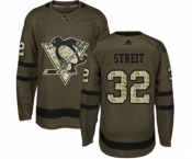 Adidas Pittsburgh Penguins #22 Matt Hunwick Authentic Green Salute to Service NHL Jersey