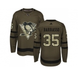 Adidas Pittsburgh Penguins #35 Tom Barrasso Green Salute to Service Stitched NHL Jersey