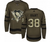 Adidas Pittsburgh Penguins #38 Derek Grant Authentic Green Salute to Service NHL Jersey