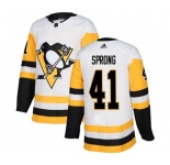Adidas Pittsburgh Penguins #41 Daniel Sprong Authentic White Away NHL Jersey