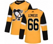 Adidas Pittsburgh Penguins #66 Mario Lemieux Premier Gold Alternate NHL Jersey