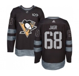 Adidas Pittsburgh Penguins #68 Jaromir Jagr Authentic Black 1917-2017 100th Anniversary NHL Jersey