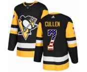 Adidas Pittsburgh Penguins #7 Matt Cullen Authentic Black USA Flag Fashion NHL Jersey