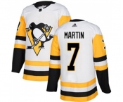Adidas Pittsburgh Penguins #7 Paul Martin Authentic White Away NHL Jersey
