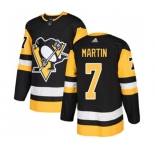 Adidas Pittsburgh Penguins #7 Paul Martin Premier Black Home NHL Jersey