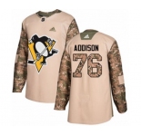 Adidas Pittsburgh Penguins #76 Calen Addison Authentic Camo Veterans Day Practice NHL Jersey