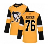 Adidas Pittsburgh Penguins #76 Calen Addison Premier Gold Alternate NHL Jersey