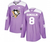 Adidas Pittsburgh Penguins #8 Brian Dumoulin Authentic Purple Fights Cancer Practice NHL Jersey