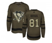 Adidas Pittsburgh Penguins #81 Phil Kessel Green Salute to Service Stitched NHL Jersey