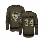 Men Adidas Pittsburgh Penguins #34 Tom Kuhnhackl Green Salute to Service Stitched NHL Jersey