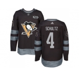 Men Adidas Pittsburgh Penguins #4 Justin Schultz Black 1917-2017 100th Anniversary Stitched NHL Jersey