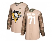 Men Adidas Pittsburgh Penguins #71 Evgeni Malkin Camo Authentic 2017 Veterans Day Stitched NHL Jersey