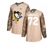 Men Adidas Pittsburgh Penguins #72 Patric Hornqvist Camo Authentic 2017 Veterans Day Stitched NHL Jersey