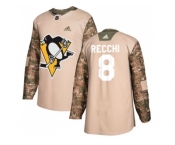 Men Adidas Pittsburgh Penguins #8 Mark Recchi Camo Authentic 2017 Veterans Day Stitched NHL Jersey
