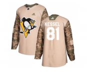 Men Adidas Pittsburgh Penguins #81 Phil Kessel Camo Authentic 2017 Veterans Day Stitched NHL Jersey