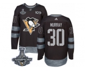 Men's Adidas Pittsburgh Penguins #30 Matt Murray Premier Black 1917-2017 100th Anniversary 2017 Stanley Cup Champions NHL Jersey