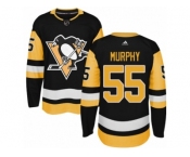 Men's Adidas Pittsburgh Penguins #55 Larry Murphy Authentic Black Home NHL Jersey