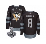 Men's Adidas Pittsburgh Penguins #8 Brian Dumoulin Premier Black 1917-2017 100th Anniversary 2017 Stanley Cup Final NHL Jersey