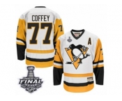 Men's CCM Pittsburgh Penguins #77 Paul Coffey Authentic White Throwback 2017 Stanley Cup Final NHL Jersey