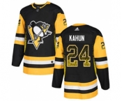 Men's Penguins #24 Dominik Kahun Black Home Authentic Drift Fashion Stitched Hockey Jersey