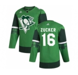 Men's Pittsburgh Penguins #16 Jason Zucker 2020 St. Patrick's Day Stitched Hockey Jersey Green