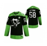 Men's Pittsburgh Penguins #58 Kris Letang Green Hockey Fight nCoV Limited Hockey Jersey
