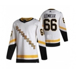 Men's Pittsburgh Penguins #66 Mario Lemieux White 2020-21 Reverse Retro Alternate Hockey Jersey