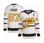 Men's Pittsburgh Penguins #87 Sidney Crosby Cream 2023 Winter Classic Stitched Jersey