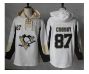 Men's Pittsburgh Penguins #87 Sidney Crosby White Pullover Hoodie Stitched NHL Jersey
