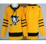 Men's Pittsburgh Penguins Blank Yellow Alternate Authentic Jersey