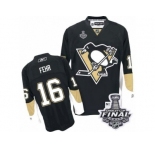 Men's Reebok Pittsburgh Penguins #16 Eric Fehr Authentic Black Home 2017 Stanley Cup Final NHL Jersey