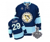 Men's Reebok Pittsburgh Penguins #29 Marc-Andre Fleury Authentic Navy Blue Third Vintage 2017 Stanley Cup Final NHL Jersey