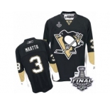 Men's Reebok Pittsburgh Penguins #3 Olli Maatta Authentic Black Home 2017 Stanley Cup Final NHL Jersey