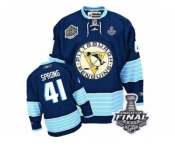 Men's Reebok Pittsburgh Penguins #41 Daniel Sprong Authentic Navy Blue Third Vintage 2017 Stanley Cup Final NHL Jersey