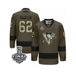 Men's Reebok Pittsburgh Penguins #62 Carl Hagelin Premier Green Salute to Service 2017 Stanley Cup Final NHL Jersey