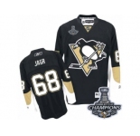 Men's Reebok Pittsburgh Penguins #68 Jaromir Jagr Premier Black Home 2017 Stanley Cup Champions NHL Jersey
