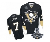 Men's Reebok Pittsburgh Penguins #7 Matt Cullen Premier Black Home 2017 Stanley Cup Champions NHL Jersey