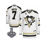 Men's Reebok Pittsburgh Penguins #7 Paul Martin Authentic White 2014 Stadium Series 2017 Stanley Cup Final NHL Jersey