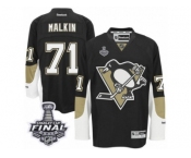 Men's Reebok Pittsburgh Penguins #71 Evgeni Malkin Authentic Black Home 2017 Stanley Cup Final NHL Jersey