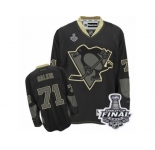 Men's Reebok Pittsburgh Penguins #71 Evgeni Malkin Authentic Black Ice 2017 Stanley Cup Final NHL Jersey