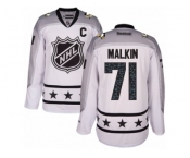 Men's Reebok Pittsburgh Penguins #71 Evgeni Malkin Authentic White Metropolitan Division 2017 All-Star NHL Jersey