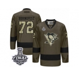 Men's Reebok Pittsburgh Penguins #72 Patric Hornqvist Premier Green Salute to Service 2017 Stanley Cup Final NHL Jersey