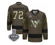 Men's Reebok Pittsburgh Penguins #72 Patric Hornqvist Premier Green Salute to Service 2017 Stanley Cup Final NHL Jersey