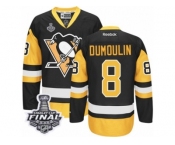 Men's Reebok Pittsburgh Penguins #8 Brian Dumoulin Premier Black Gold Third 2017 Stanley Cup Final NHL Jersey