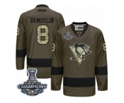 Men's Reebok Pittsburgh Penguins #8 Brian Dumoulin Premier Green Salute to Service 2017 Stanley Cup Champions NHL Jersey